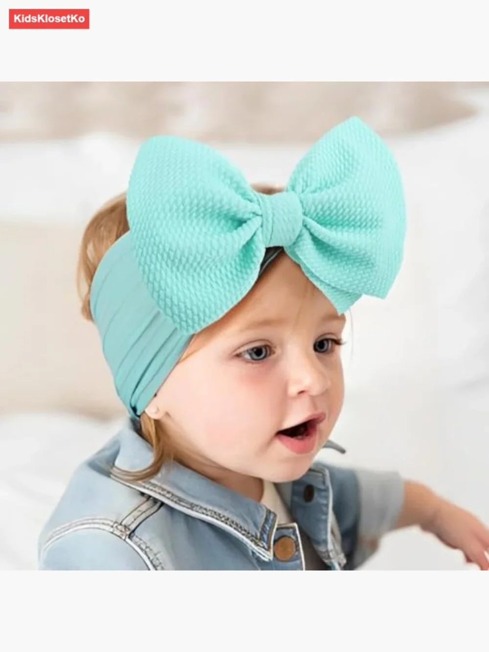 Waffle Big Bows Headbands for Baby Girls 3 Pack
